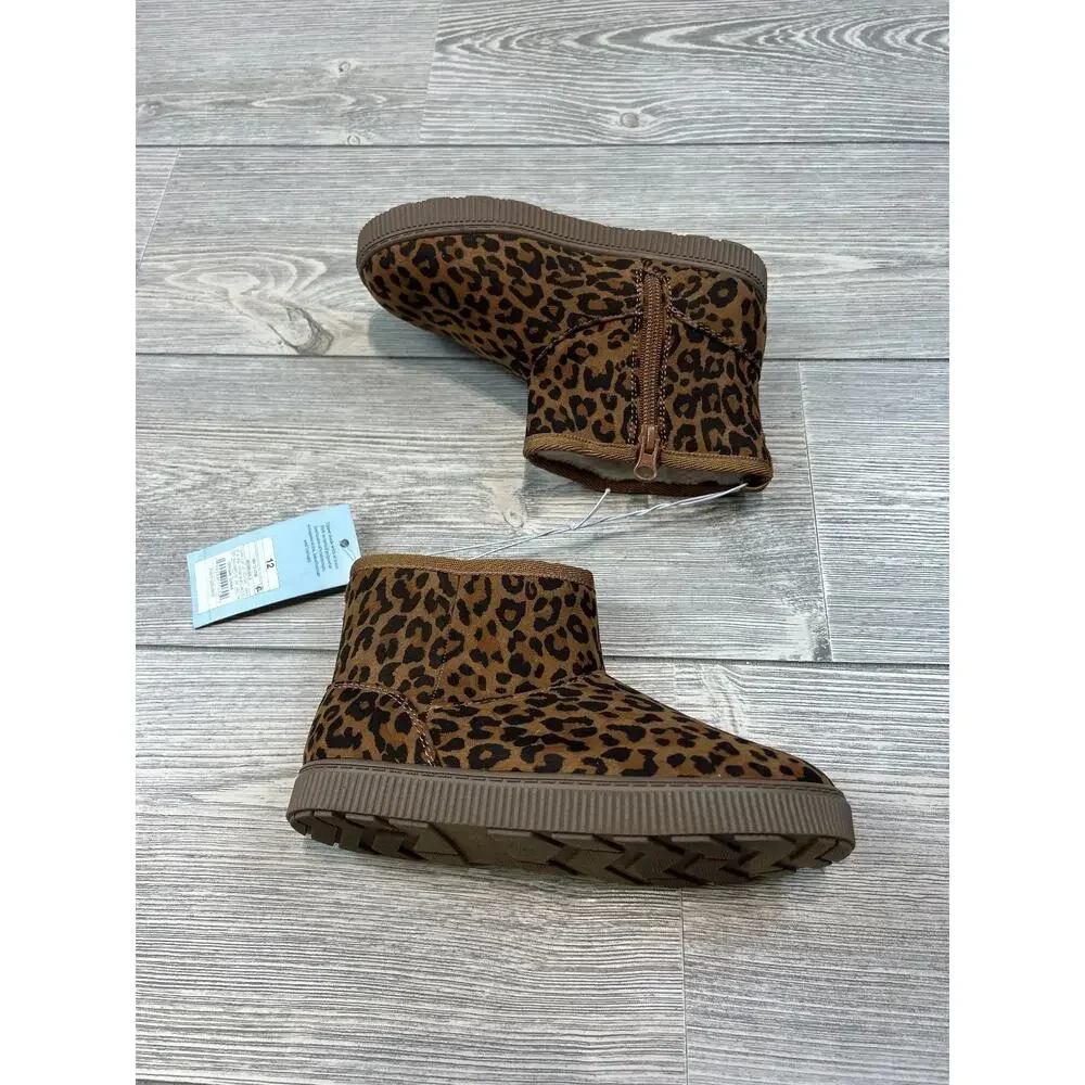 Cat & Jack Toddler Arlo Booties Brown 12 NWT